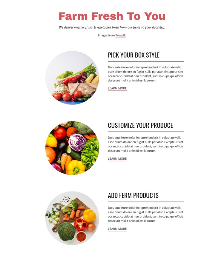 Farm  Products CSS Template