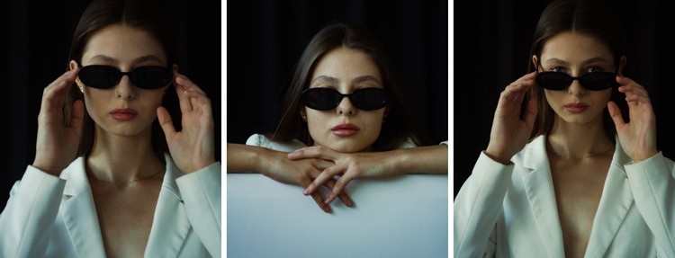 Gallery with a model in glasses CSS Template