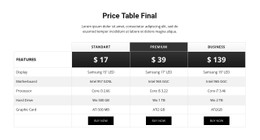 Table CSS Templates