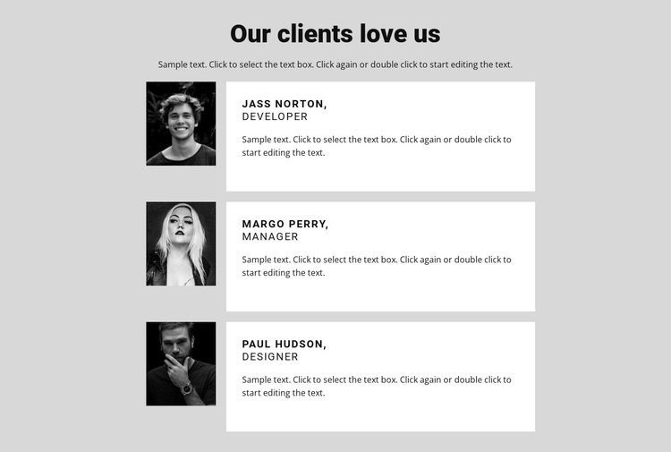 Our clients love us Template