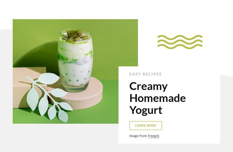 Creamy homemade yogurt One Page Template