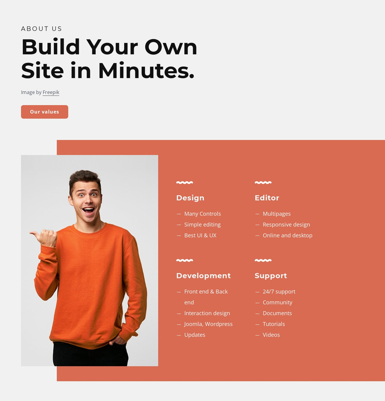 Build your own site in minutes HTML5 Template