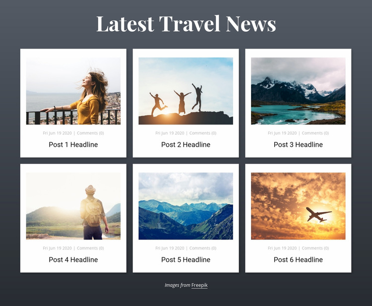 Latest Travel News Website Builder Templates