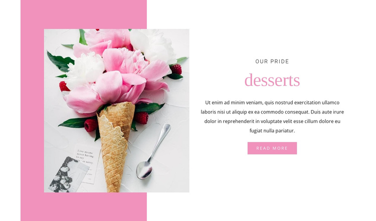 Our specialty desserts Joomla Template