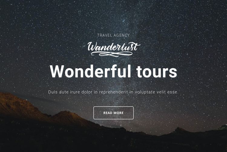Wonderful tours Website Design