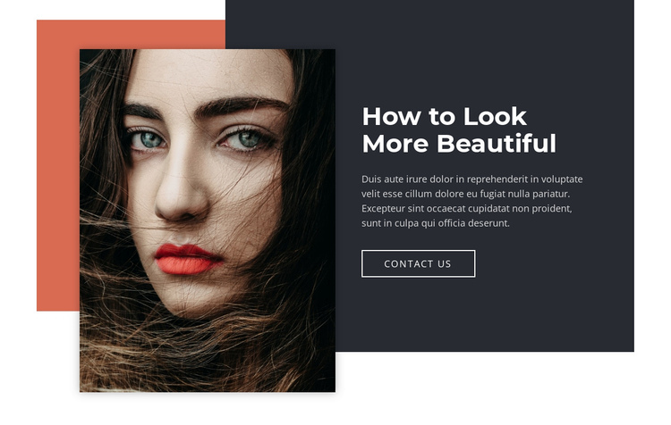 How to look more beautiful One Page Template