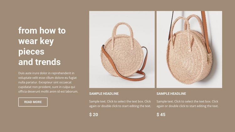 New bags collection Website Design