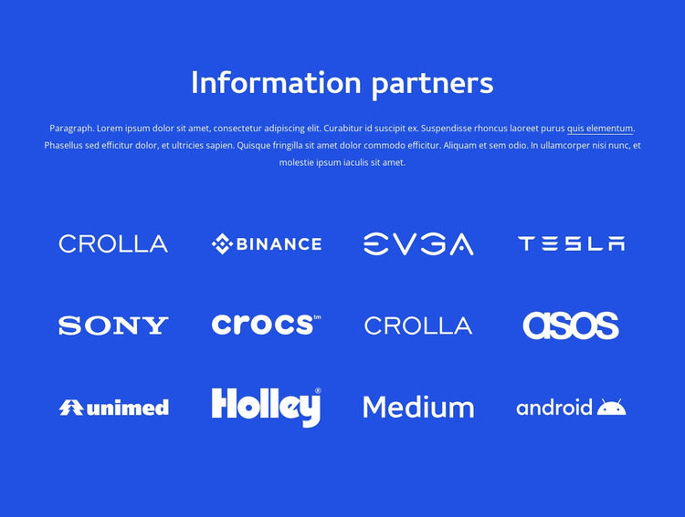 Information partners Website Mockup