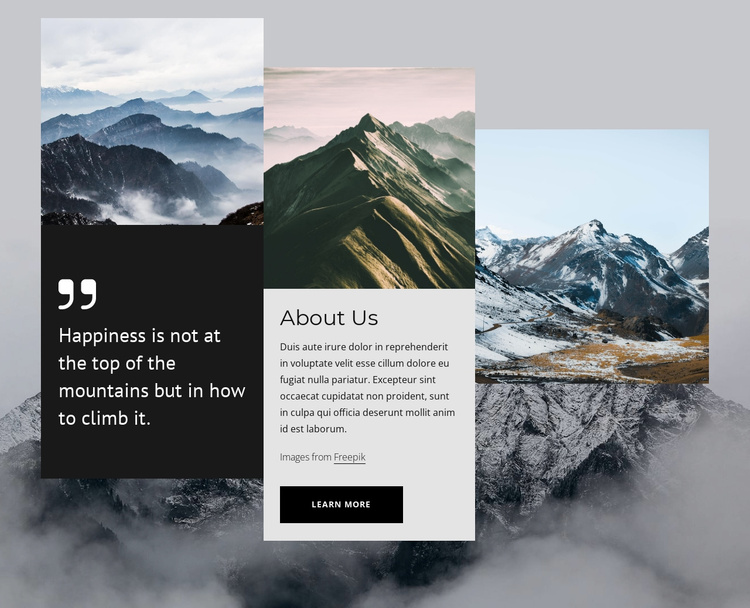 Mountains are my happy place Joomla Template