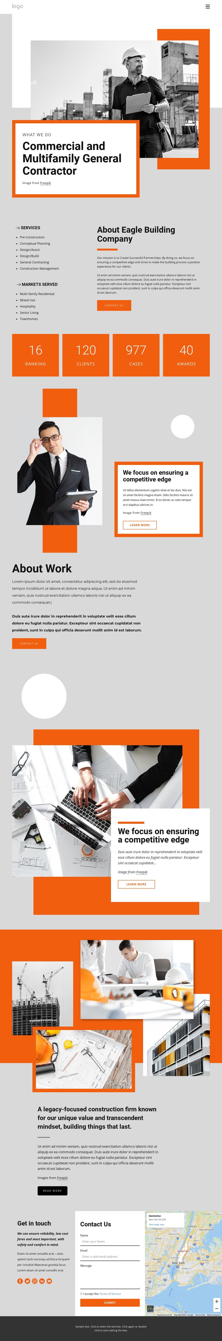 Commercial general contractor CSS Template