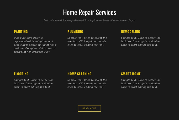 Residential services Website Mockup