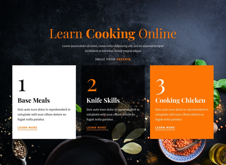 Learn Cooking Online HTML Template
