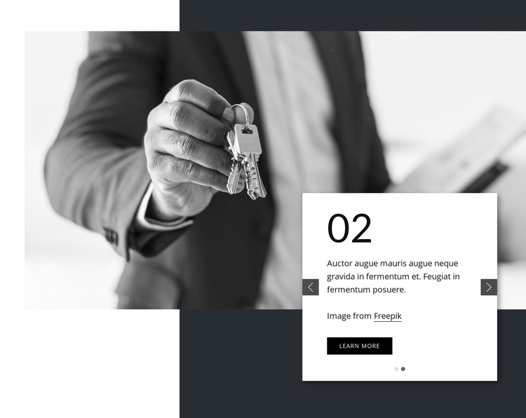 Slider on grayscale image HTML5 Template