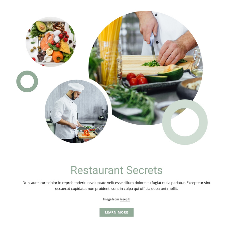Restaurant secrets One Page Template