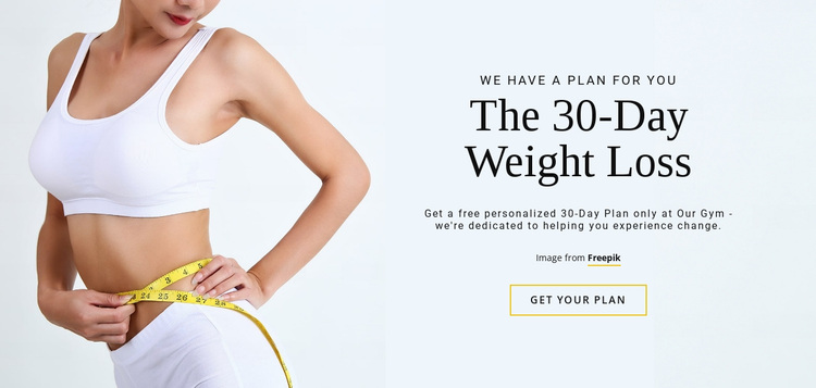 The 30-Day Weight Loss Programm Website Design