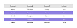 Table HTML Templates