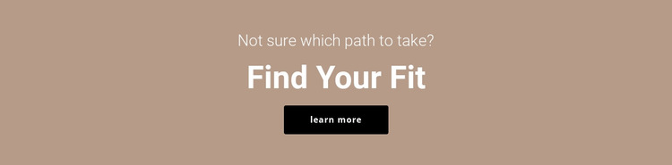 Find your fit HTML5 Template