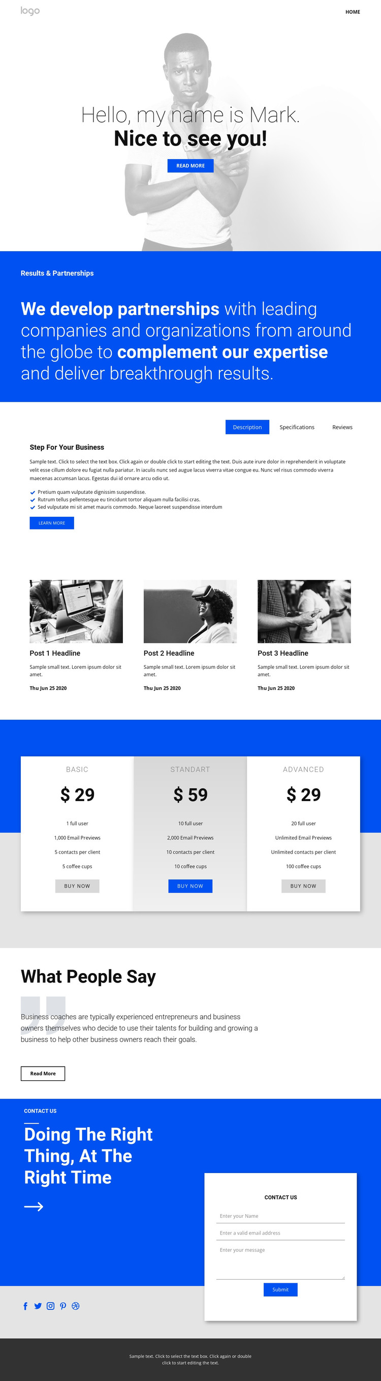 Service powering business HTML Template