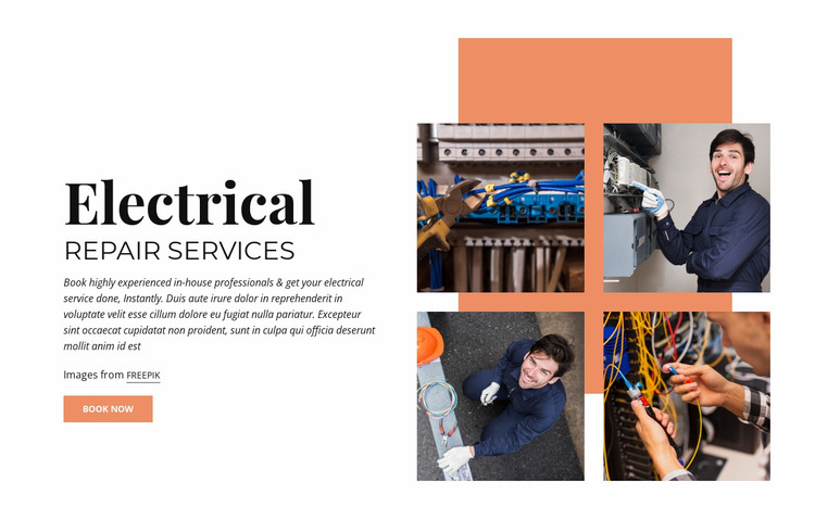 Electrical Repair Services Website Mockup