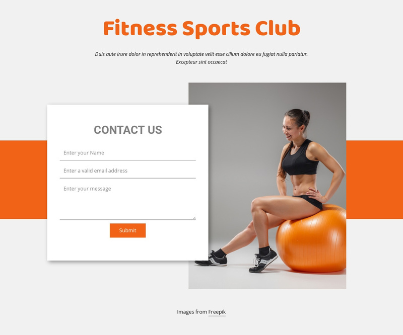 Fitness Sport Club Web Page Design