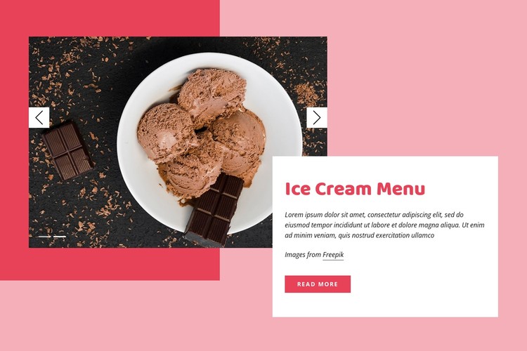 Chocolate ice cream CSS Template