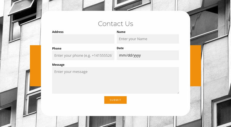 Business contacts Landing Page
