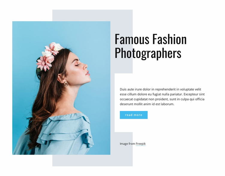 Famous fashion photographers WordPress Website Builder