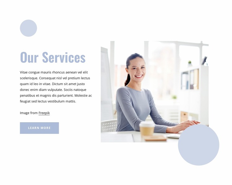 Management services Website Mockup