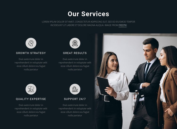 Our Servises One Page Template