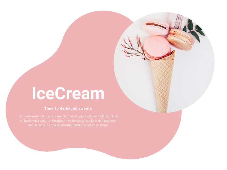Fruit ice cream One Page Template