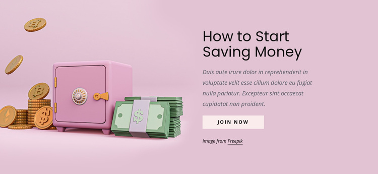 How to start saving money Website Design