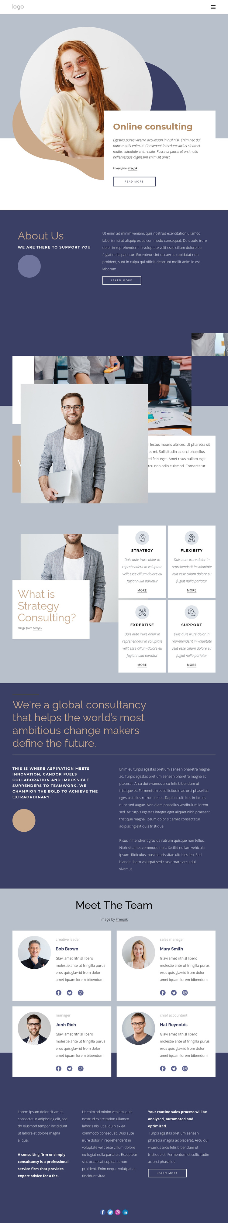 Financial consulting services One Page Template