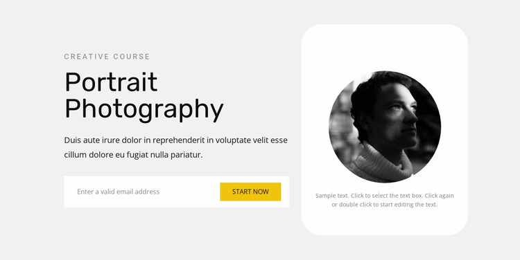 Learning to take portraits Website Mockup